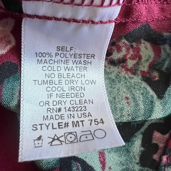 Mabel Floral Fairy‎ Blouse L Burgundy Romantic Top Boho Peasant Cottagecore Chic - Picture 4 of 7